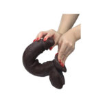 Real Skin 11” Dual Layer Dildo - Dark Brown - Image 6