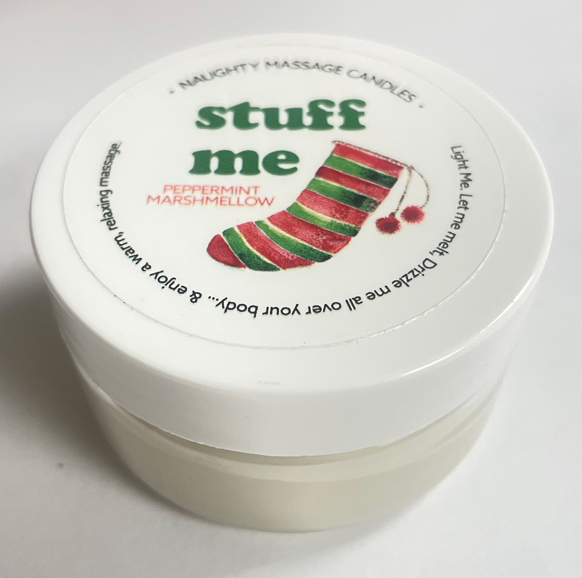 Jxj3rXAqrWRQ2wfAaGTysDEmG9GvxASn Stuff Me Massage Candle - Peppermint Marshmallow 1.7 Oz - Image 1