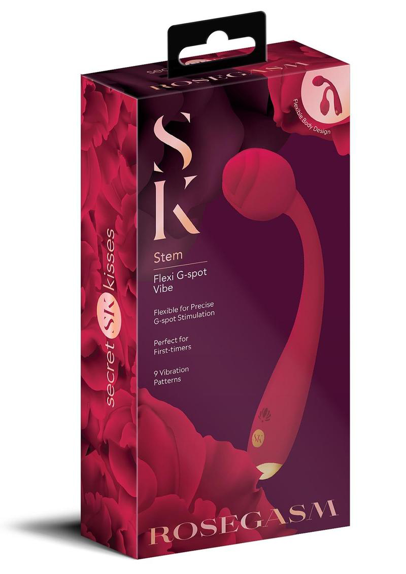 K1D35EeQBGOh4sKt5AvipVIhI4V3MREI Secret Kisses Rosegasm Long Stem Flexi G-Spot Vibe Rose - Red - Image 1