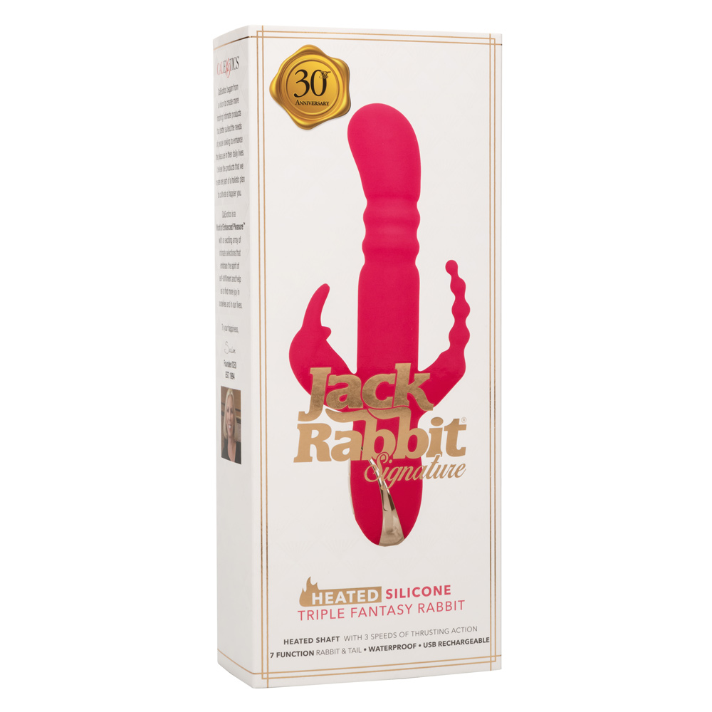 K9btRL13RWxniS2c9MMlg5zW29RxHTBB Jack Rabbit Signature Heated Silicone Triple Fantasy Rabbit - Pink - Image 1