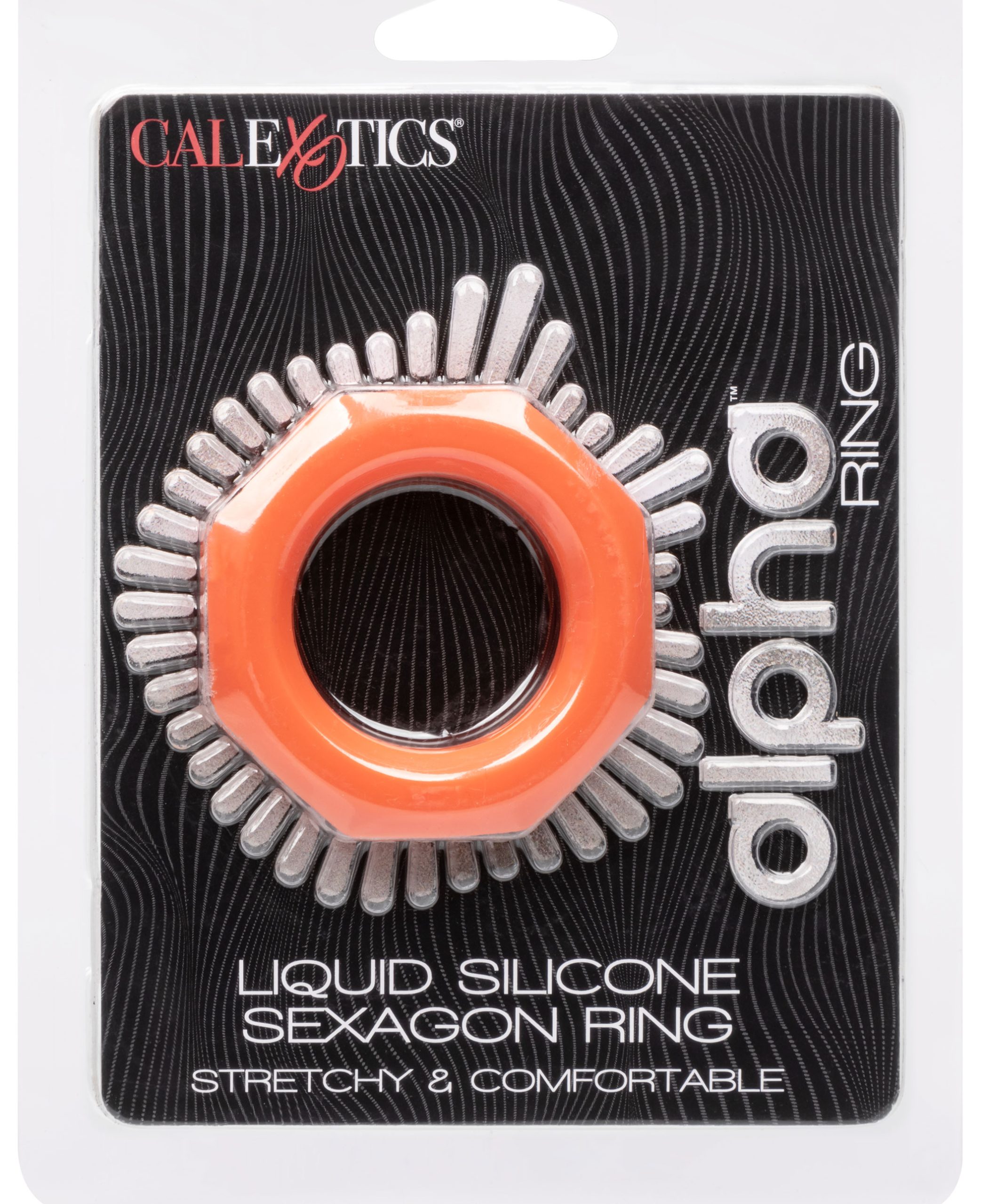 KFs4m619rrIwL7Ad5Ixn3uVQCpHeWh9C Alpha Liquid Silicone Sexagon Ring - Orange - Image 1