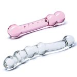 2 Pc Double Pleasure Glass Dildo Set - Pink/clear - Image 2