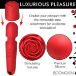 Pleasure Rose 10x Silicone Wand With Rose Attachment - Red - Image 4