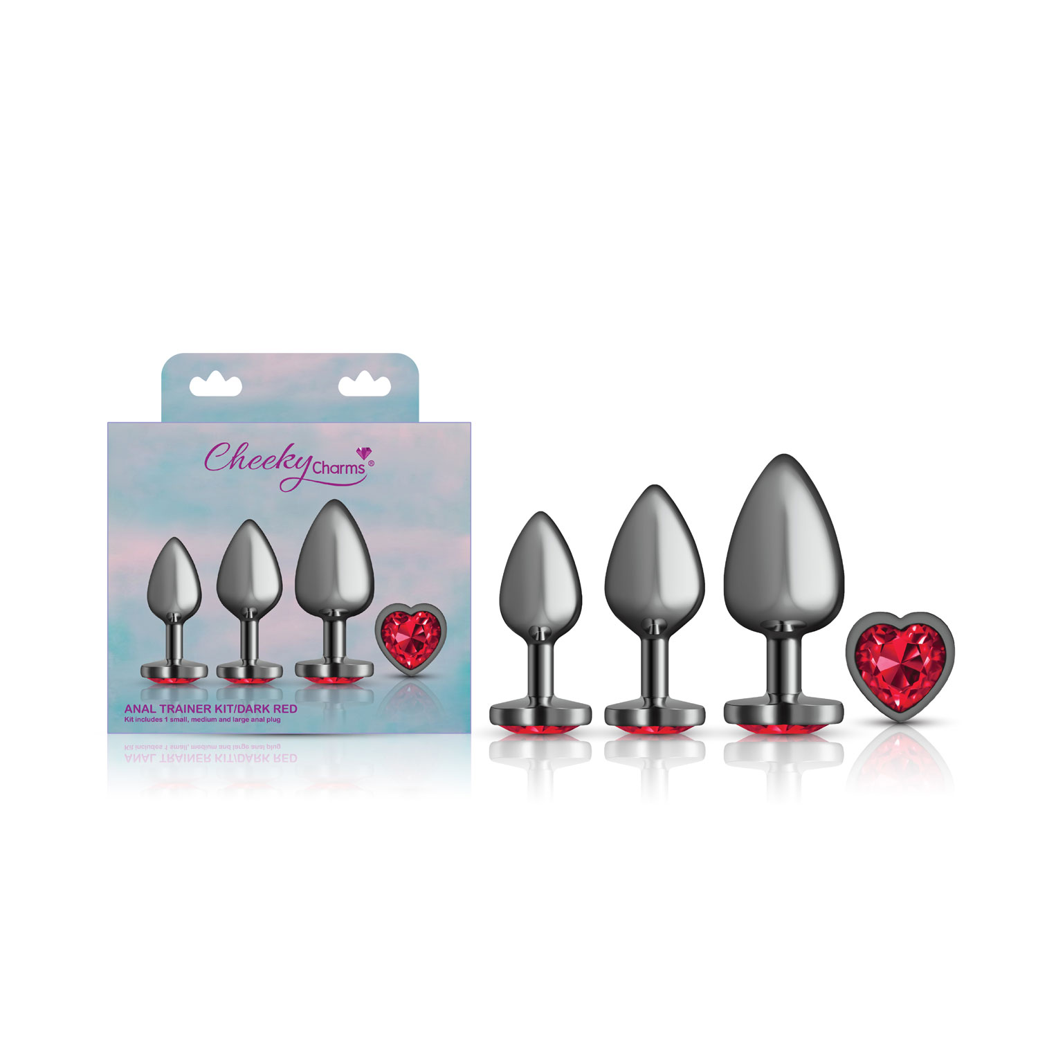 KrivCEXtm4lufYf09y9CxreCdJ011goP Red Heart Gem Anal Trainer Kit - Gunmetal - Image 1