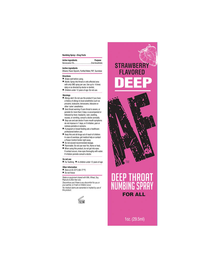 L0XOy9SU Deep Af Numbing Throat Spray 1 Oz - Strawberry - Image 1