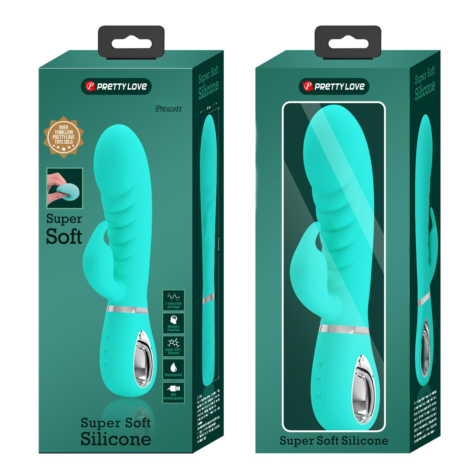 LHJFR53MgfwPUdKBtfiPkLgiYcdvfMLy Prescott Super Soft Rabbit Silicone Vibrator - Vibrator -Teal - Image 1