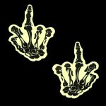 Fuck You Glow in the Dark Skeleton Hand Nipple Cover Pasties - Image 2