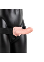 Vibrating Hollow Strapon Without Balls 6 Inch - Balls 6 Inch - Flesh - Image 4