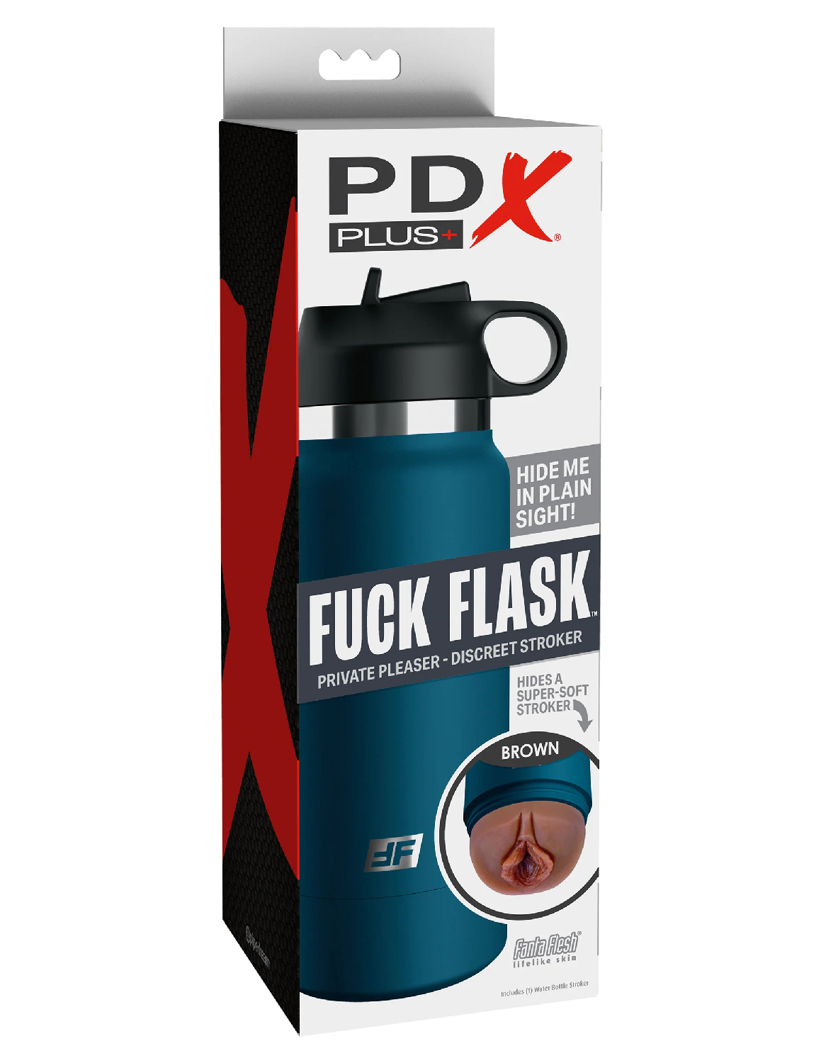 M8V8724kcfbELPMVbBpx1d8ESm1uM7QD Fuck Flask - Private Pleaser - Blue Bottle - Brown - Image 1