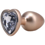 Booty Bling Metal Heart Plug - Small - Gold - Image 4