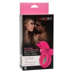 Silicone Rechargeable Dual Butterfly Ring - Pink - Image 2