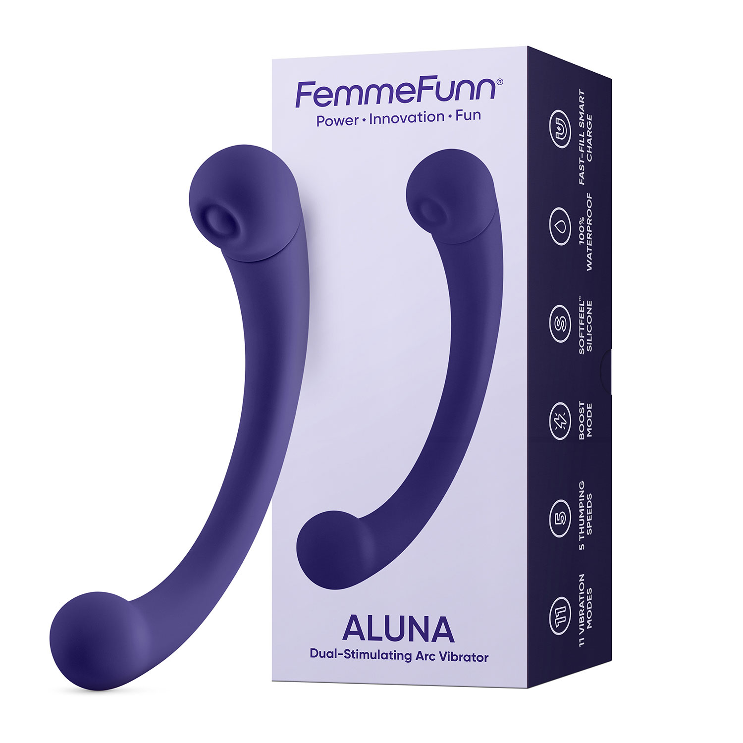MeJNHGNm Aluna Dual Stimulating Arc Vibrator - Dark Purple - Image 1