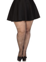 Colby Rhinestone Fishnet Tights - 1x/2x - Black - Image 5
