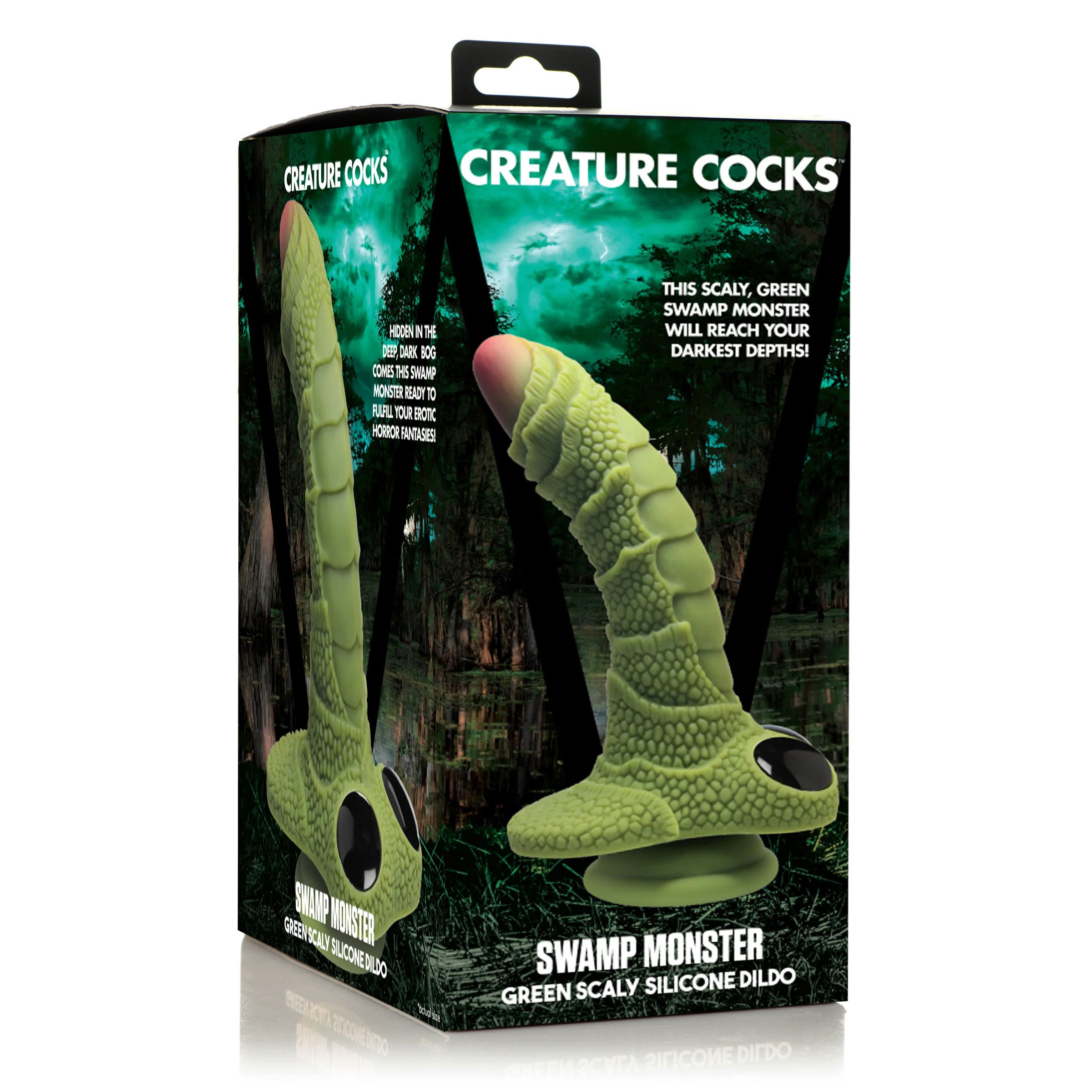 MpNmJdAuKLNE6PnuEL7A6aWpXQNfRgpg Swamp Monster Green Scaly Silicone Dildo - Image 1