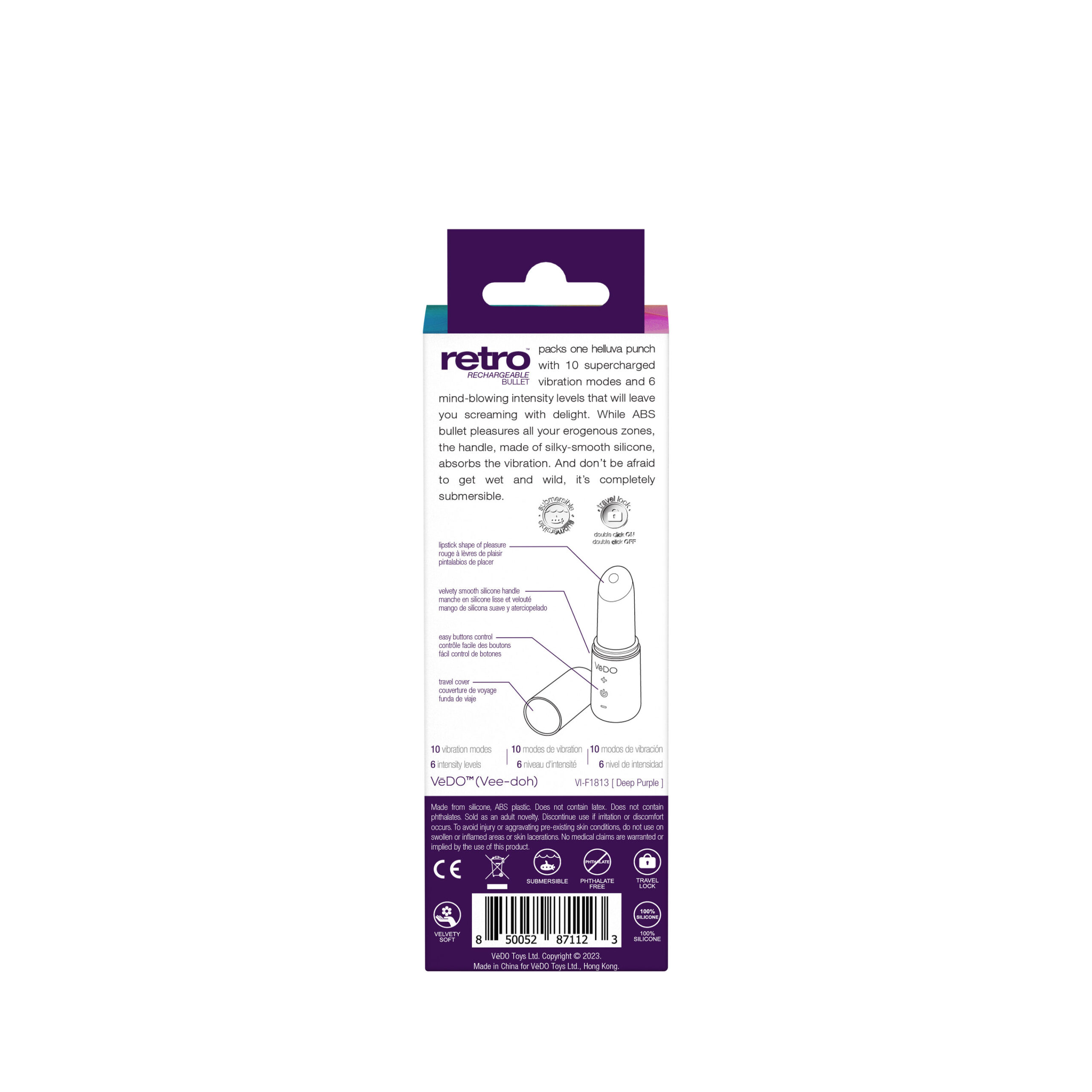 NXOrfXCVyWRTNVuQZAhdPhmw4hilHzXm Retro Rechargeable Bullet - Purple - Image 1