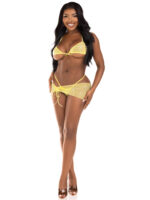 3 Pc Rhinestone Mesh Set - Small/medium - Baby Yellow - Image 3