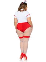 Plus Nurse Feelgood Sexy Costume - 1x/2x - White / Red - Image 2