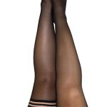 Taylor - Silky Sheer Thigh High - Size D - Black