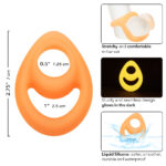 Alpha Glow-in-the-Dark Liquid Silicone Teardrop Ring - Orange - Image 5