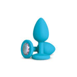 Gemma Clear Iridescent Gem Teal Silicone Plug - S - Image 12