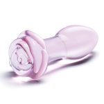 5 Inch Rosebud Glass Butt Plug - Pink - Image 2