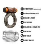 Stay Hard Vibrating Cock Ring Set With Sleeve Textured Sheath - Image 4