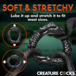 Black Caiman Silicone Cock Ring - Black - Image 3