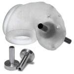 Airlock Electro Air-Lite Vented Chastity With Two 4mm Contacts - Clear Ice - Image 5