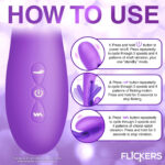Tri-Flick Flicking Silicone Rabbit Vibrator - Purple - Image 3