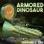 Stegosaurus Spiky Reptile Silicone Dildo - Green - Image 7