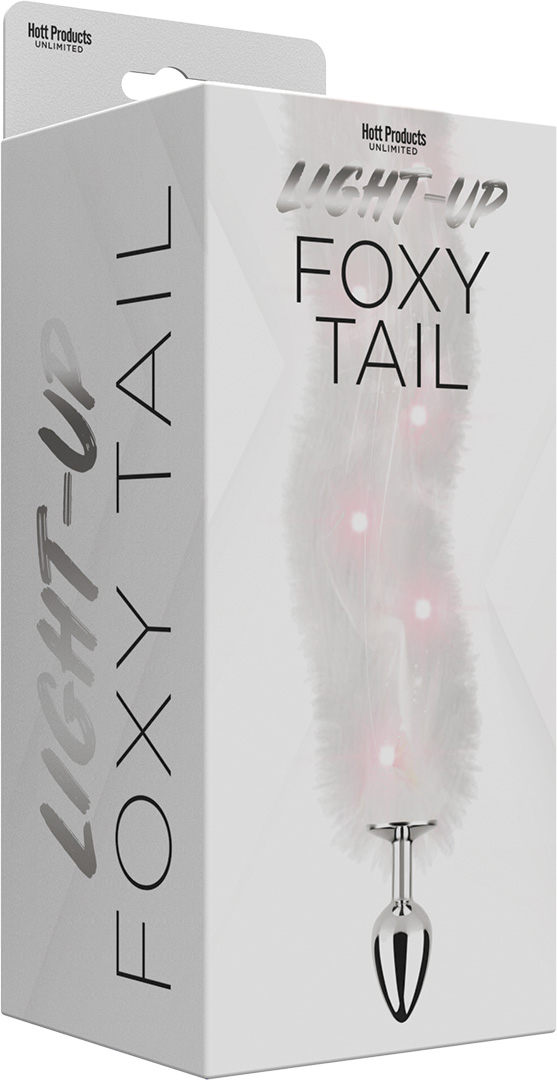 PKNT3p9ajJYMjjNCRW3R1a9ohREdHFni Foxy Tail - Light Up Faux Fur Butt Plug - White Plug - White - Image 1