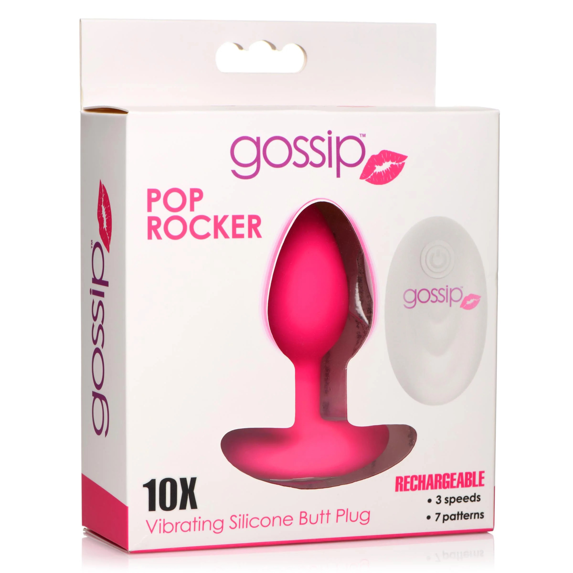 PMewDsH8czwxJGfkpiEpzGolKpo9RkKp Gossip Pop Rocker 10x Vibrating Silicone Plug - Magenta - Image 1