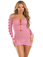 2 Pc Sweetheart Striped Tube Dress - One Size - Pink - Image 4