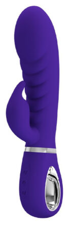 Prescott Super Soft Rabbit Silicone Vibrator - Purple - Image 5