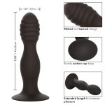 Silicone Ribbed Anal Stud - Black - Image 6