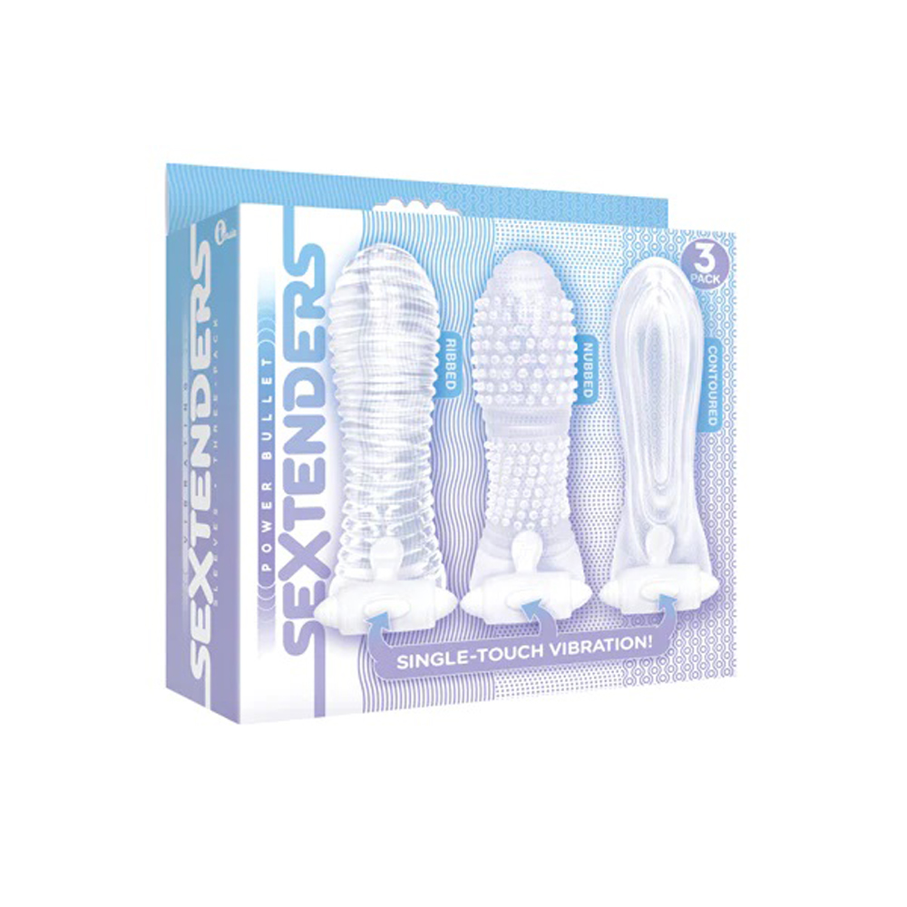 QKDZqAwgxkV2WBkYZRnHtx8E6fv3SD6v Icon Brands - Vibrating Sextenders 3-Pack - Clear - Image 1