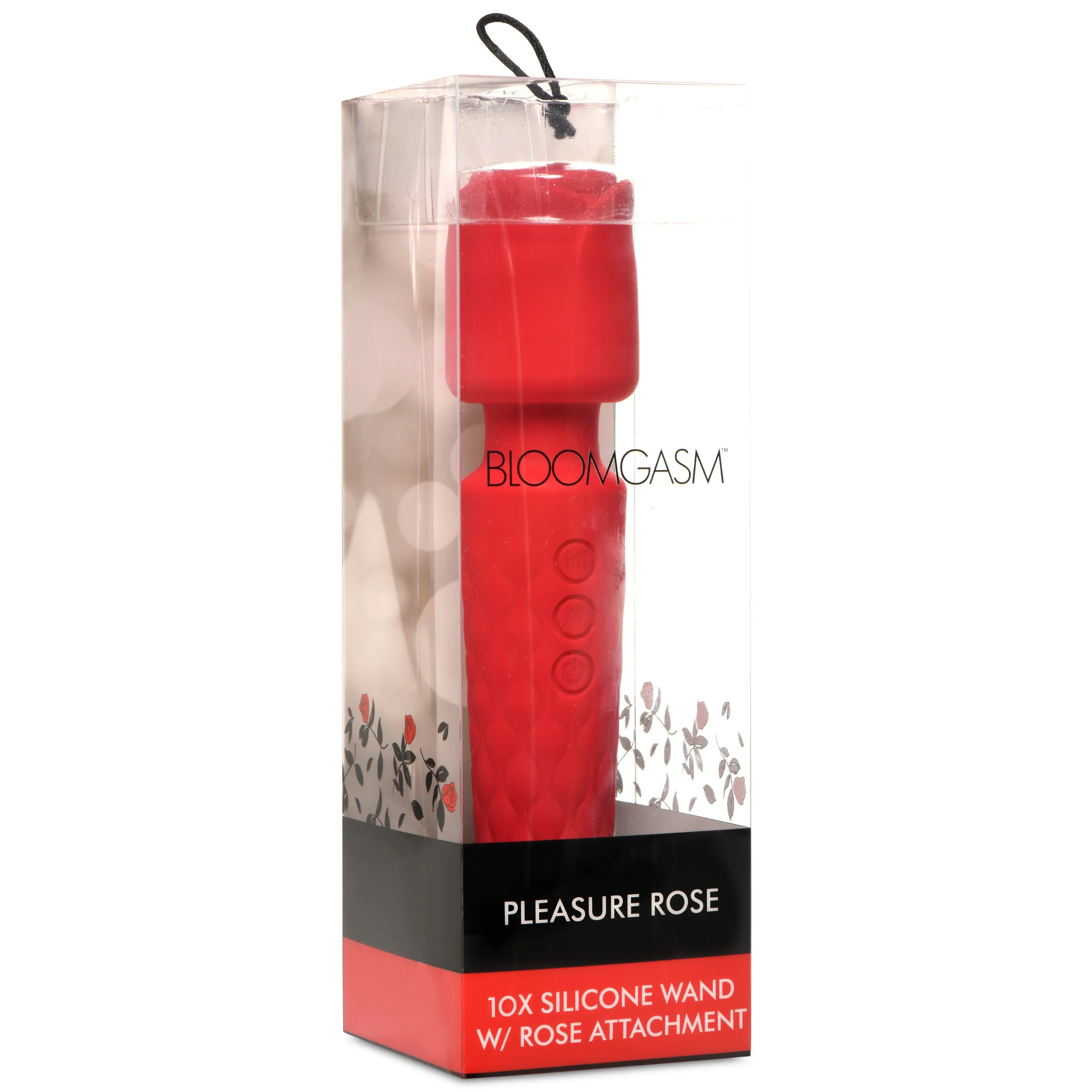 QOTmc9rCSc2liJdaV13BQ4SW07QqlVeF Pleasure Rose 10x Silicone Wand With Rose Attachment - Red - Image 1