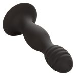 Silicone Ribbed Anal Stud - Black - Image 4