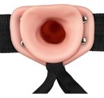 Vibrating Hollow Strap-on No Balls 8 Inch - Flesh - Image 2
