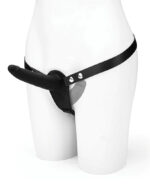 Silicone Strap on Harness Dildo With Internal Penetration - Black - Image 2