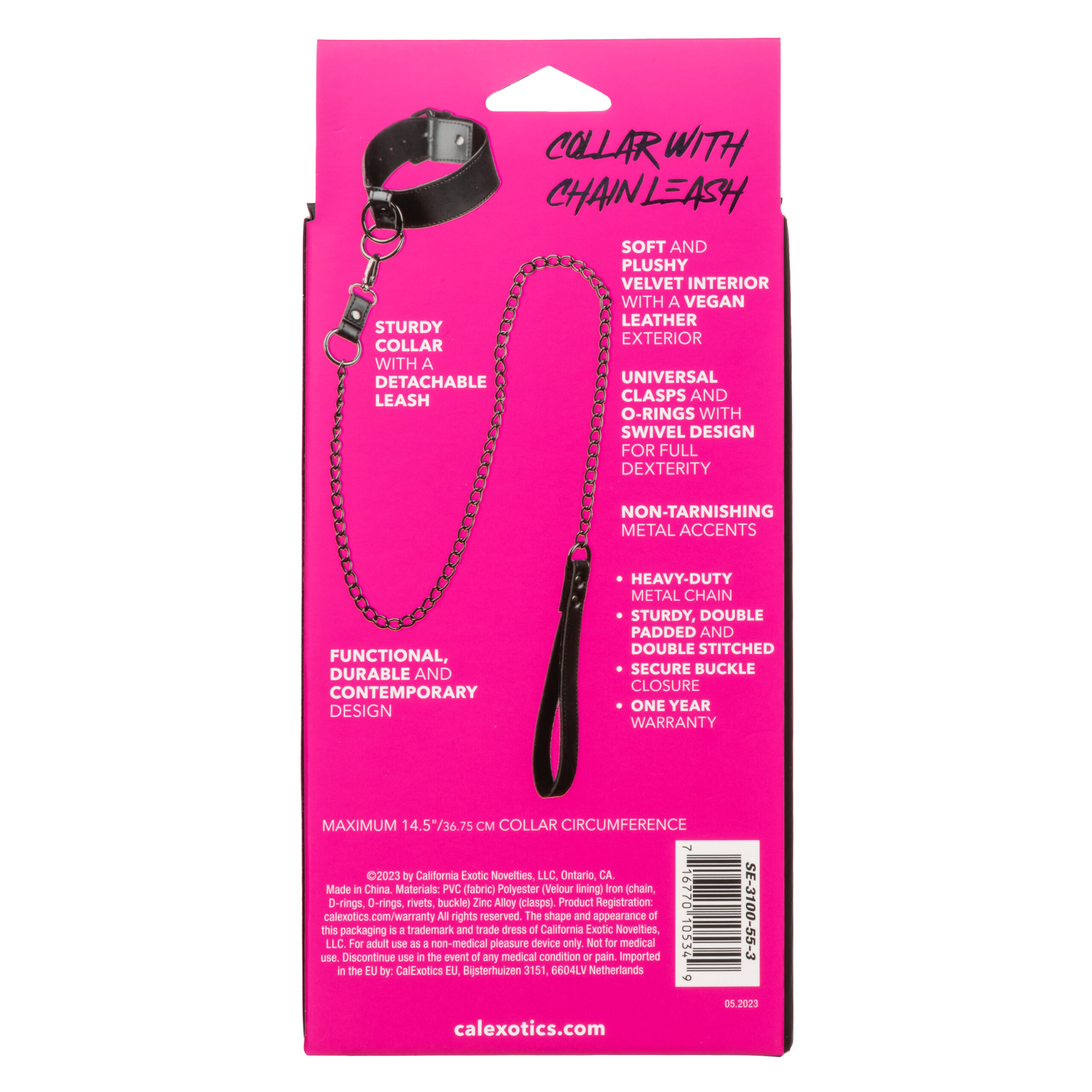 R5PhhhLvNjaTLsgMagNf9R6wWg2SLq2X Euphoria Collection Collar With Chain Leash - Black - Image 1