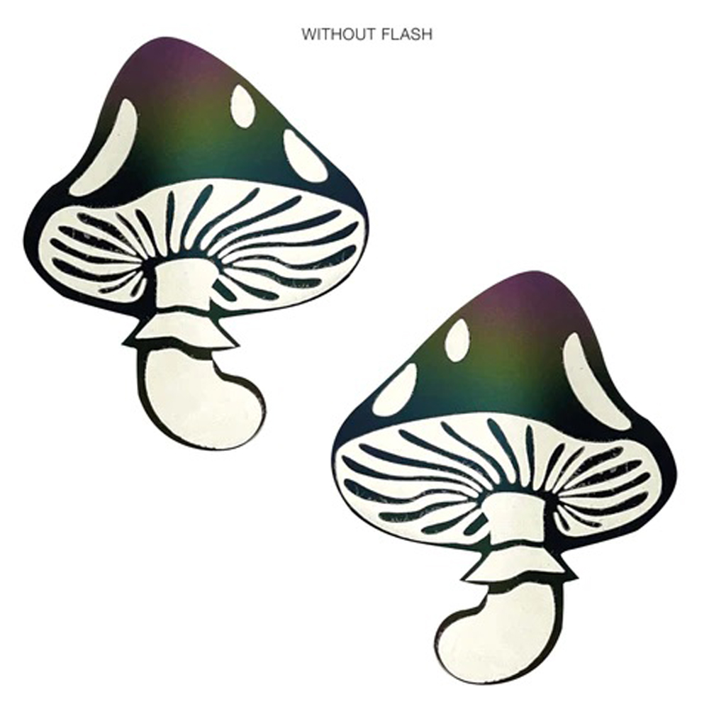 RDF7FV7fU2EoWcaDEKsTVlqRVq0WI9mM Rainbow Reflective Toadstool Nipple Cover Pasties - Image 1