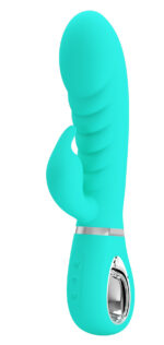Prescott Super Soft Rabbit Silicone Vibrator - Vibrator -Teal - Image 6