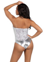 Sequin Bodysuit - Small - Silver - Image 2