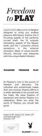 Playboy Pleasure - Rapid Rabbit - Vibrator - Black