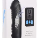 E-Stim and Vibrating Dildo With Remote - Black