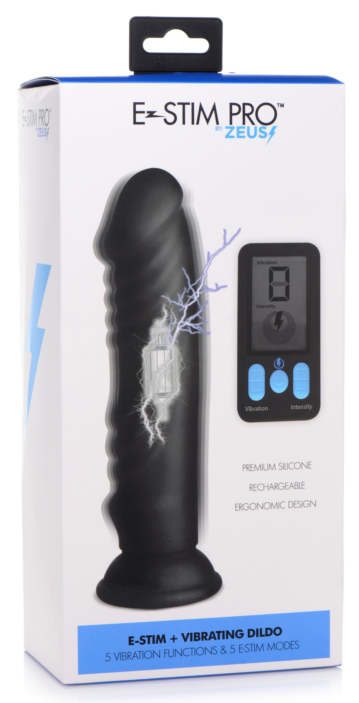 RglyPoHxPiSIQ2aazuBmVLLLorutwgrP E-Stim and Vibrating Dildo With Remote - Black - Image 1