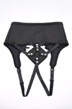High Waisted Corset Strap on - Black - Image 7