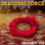 Rise of the Dragon Silicone Cock Ring - Red - Image 6