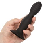 Silicone Ribbed Anal Stud - Black - Image 7